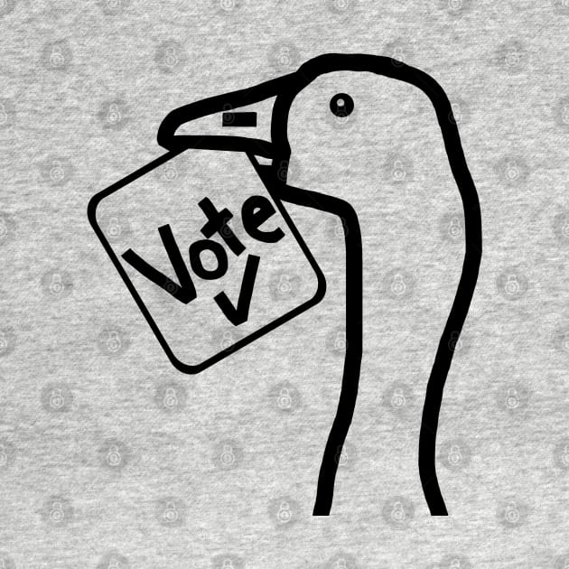 Portrait of Goose with Stolen Vote Message Outline by ellenhenryart